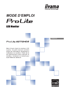 Mode d’emploi iiyama ProLite B2712HDS Moniteur LCD