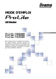Mode d’emploi iiyama ProLite T1730SR Moniteur LCD