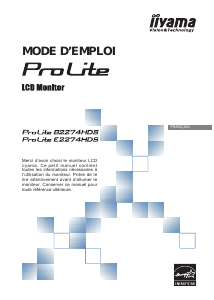 Mode d’emploi iiyama ProLite E2274HDS Moniteur LCD
