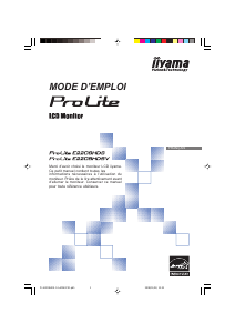 Mode d’emploi iiyama ProLite E2208HDSV Moniteur LCD