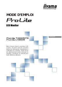 Mode d’emploi iiyama ProLite L4260S Moniteur LCD