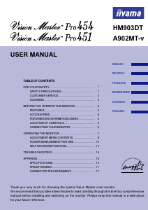 Handleiding iiyama Vision Master Pro 451 Monitor