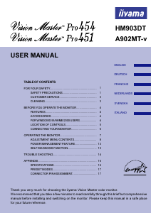 Manual iiyama Vision Master Pro 454 Monitor