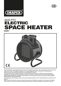 Manual Draper ESH2000PTC Heater