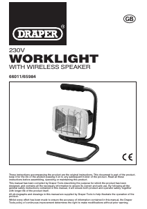 Manual Draper WL/BTS/1200/G Lamp