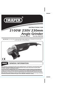 Manual Draper AG2100 Angle Grinder