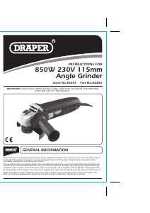 Manual Draper AG850 Angle Grinder