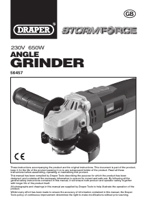 Manual Draper AG650/115SF Angle Grinder