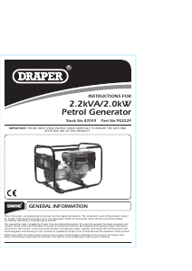 Manual Draper PG252F Generator