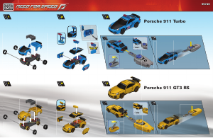 Handleiding Mega Bloks set 95749 Need For Speed Porsche Turbo vs Porsche GT3 RS