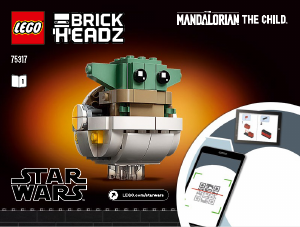 Manuál Lego set 75317 Brickheadz Mandalorian a dítě