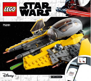segundo híbrido lona Manual de uso Lego set 75281 Star Wars Interceptor Jedi de Anakin
