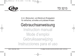Manual de uso ibp TD 3213 Tensiómetro