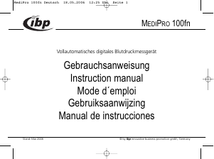 Manual de uso ibp MediPro 100fn Tensiómetro