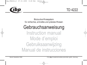 Mode d’emploi ibp TD 4222 Tensiomètre