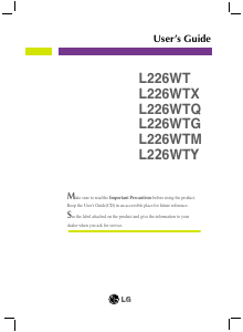 Bruksanvisning LG L226WTQ-PF LCD skärm