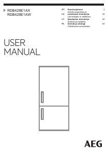 Rokasgrāmata AEG RDB428E1AX Ledusskapis ar saldētavu