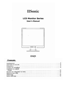 Mode d’emploi IISonic IIMJ9 Moniteur LCD
