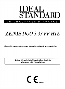 Mode d’emploi Ideal Standard ZENIS DUO 3.33 FF HTE Chaudière à gaz