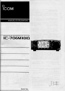 Mode d’emploi Icom IC-706MKIIG Émetteur-récepteur