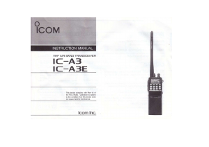 Mode d’emploi Icom IC-A3 Émetteur-récepteur