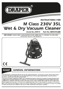 Manual Draper WDV35LMC Vacuum Cleaner