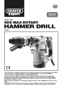 Manual Draper SDSMAXHD1600E Rotary Hammer