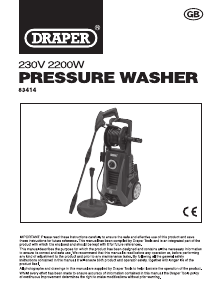 Manual Draper PW2200 Pressure Washer