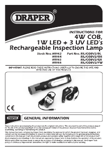 Handleiding Draper RIL/COBV2/YW Lamp
