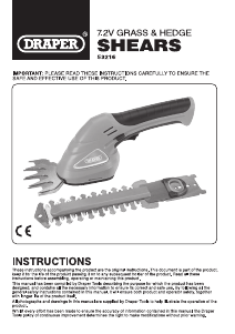 Manual Draper CGS7.2 Hedgecutter