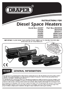 Manual Draper DSH751 CW WHLS Heater