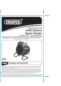 Manual Draper ESH2000C Heater