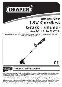 Handleiding Draper GTC18LI Grastrimmer