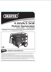 Manual Draper PG43W Generator