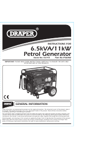 Manual Draper PG68W Generator