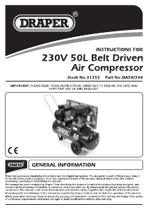 Handleiding Draper DA50/290 Compressor