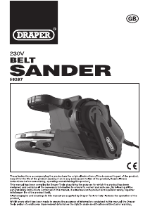 Manual Draper BS75-1010D Belt Sander