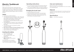 Manual Clas Ohlson 34-2139 Electric Toothbrush