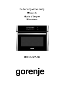 Bedienungsanleitung Gorenje BOC5322AX Mikrowelle