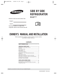 Handleiding Samsung RS20CCSL Koel-vries combinatie