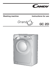 Manual Candy GC 1562D1B/1-80 Washing Machine