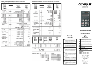 Manuale Olympia LCD 2112 Calcolatrice