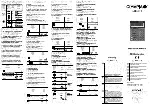 Manual Olympia LCD 4312 Calculator