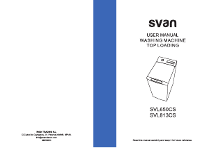 Manual Svan SLV650CS Washing Machine