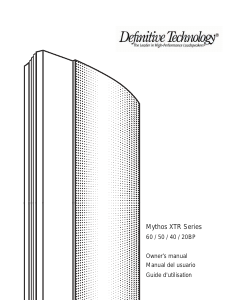 Manual Definitive Technology Mythos XTR-20BP Speaker