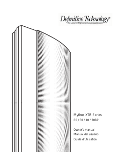 Manual de uso Definitive Technology Mythos XTR-50 Altavoz