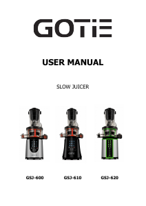 Manual GOTIE GSJ-610 Exclusive Juicer