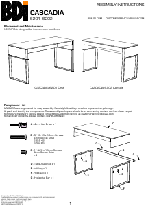 Manual BDI Cascadia 6201 Desk