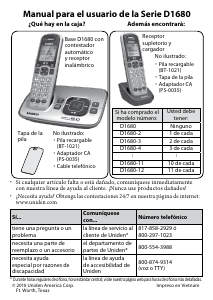 Manual de uso Uniden DECT1680 Teléfono inalámbrico