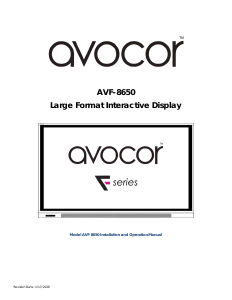 Manual Avocor AVF-8650 LED Monitor